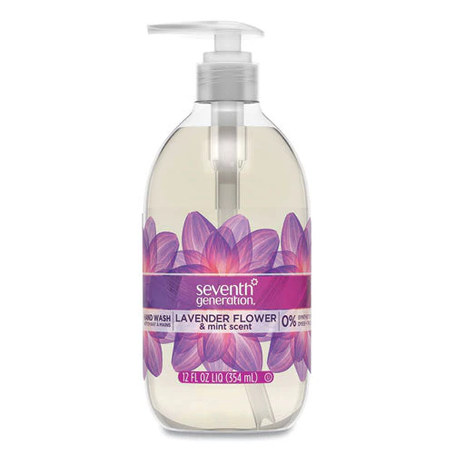 Natural Hand Wash, Lavender Flower And Mint, 12 Oz Pump Bottle, 8/carton - Image 1