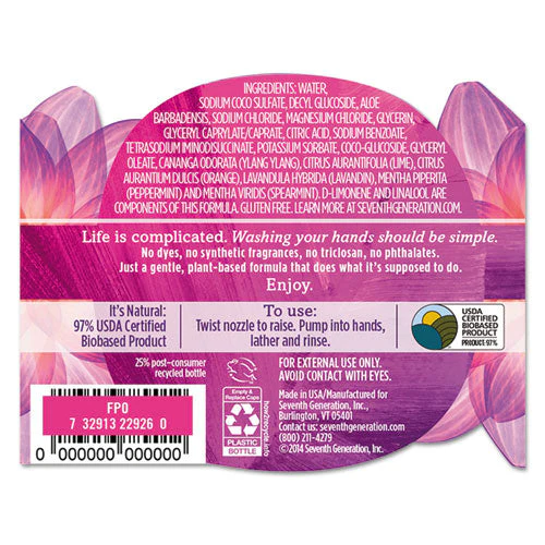 Natural Hand Wash, Lavender Flower And Mint, 12 Oz Pump Bottle, 8/carton - Image 3