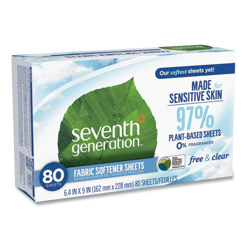 Natural Fabric Softener Sheets, Unscented, 80 Sheets/box, 4/carton - Image 3