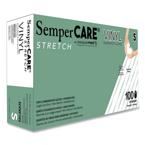 Stretch Vinyl Examination Gloves, 100/box, 10 Boxes/carton - Image 1