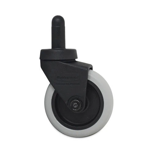 Replacement Bayonet-stem Swivel Casters, Grip Ring Stem, 3" Soft Rubber Wheel, Black - Image 1