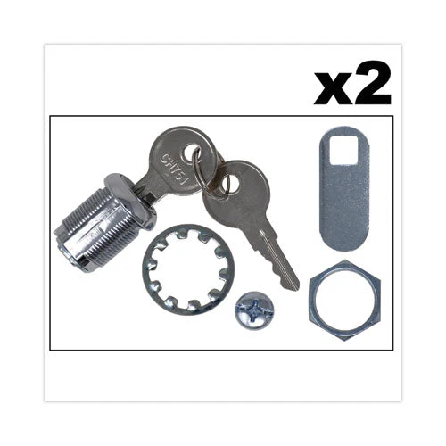 Replacement Lock And Keys For Cleaning Carts, Silver - Image 1