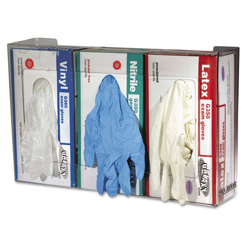 Clear Plexiglas Disposable Glove Dispenser, 3-box, Plexiglas, Clear, 18 X 3.75 X 10 - Image 2