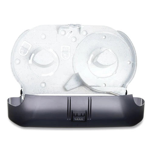 Twin 9" Jumbo Tissue Dispenser, Classic, 19 X 5.25 X 12, Transparent Black Pearl - Image 3