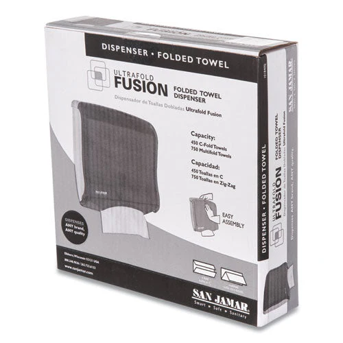 Ultrafold Fusion C-fold And Multifold Towel Dispenser, 11.5 X 5.5 X 11.5, Black - Image 3