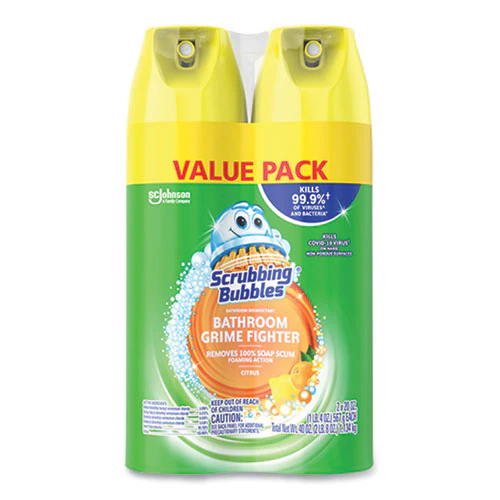 Bathroom Disinfectant Grime Fighter Aerosol, Citrus Scent, 20 Oz Aerosol Can, 2/pack - Image 1