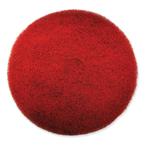 Ez Care Heavy Duty Scrub Pad, 13" Diameter, Red/gray, 5/carton - Image 1
