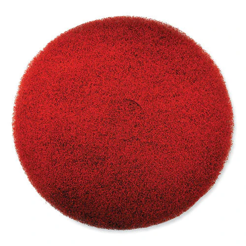 Ez Care Heavy Duty Scrub Pad, 17" Diameter, Red/gray, 5/carton - Image 1