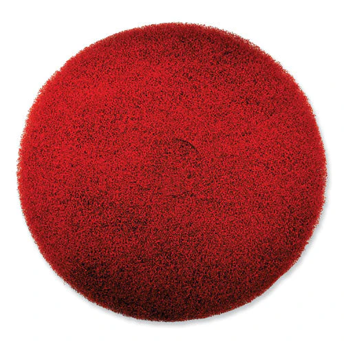 Ez Care Heavy Duty Scrub Pad, 16" Diameter, Red/gray, 5/carton - Image 1