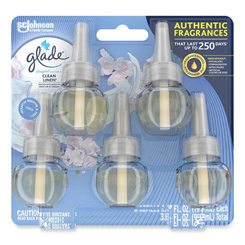 Plugins Scented Oil Refill, Clean Linen, 0.67 Oz, 5/pack - Image 1