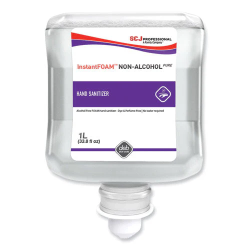 Instantfoam Non-alcohol Pure Hand Sanitizer, 1 L Refill Cartridge, Unscented, 6/carton - Image 1