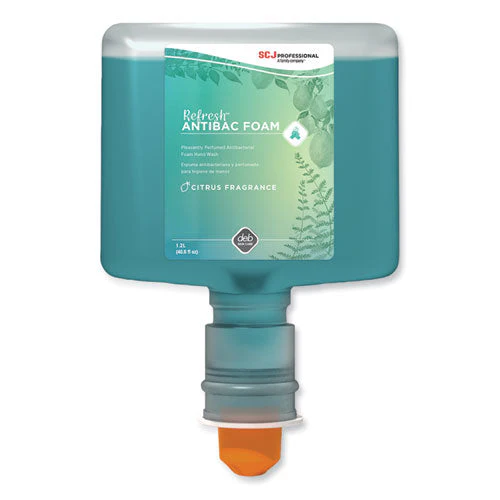 Refresh Foaming Hand Soap Touch Free Cartridge, Citrus Scent, 1.2 L Refill, 3/carton - Image 1