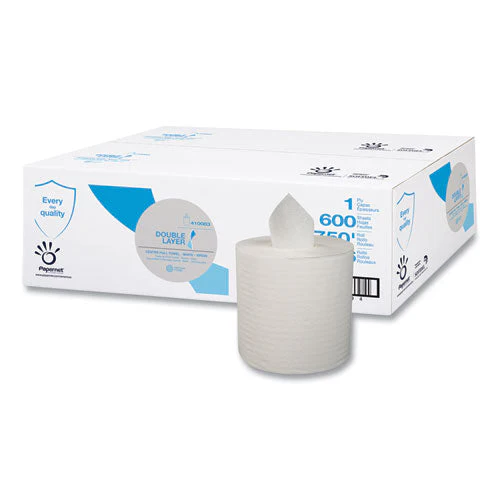 Double Layer Paper Towel, 1-ply, 7.6 X 15, White, 600/roll, 6 Rolls/carton - Image 1