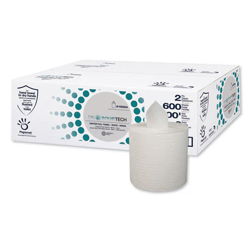 Heavenly Soft Center-pull Towel, Dissolve Tech Micro Embossing, 1-ply, 7.6 X 10, White, 3,600 Sheets/roll - Image 1