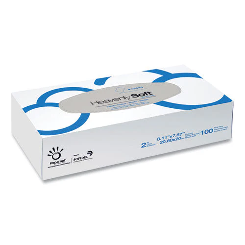 Heavenly Soft Facial Tissue, 2-ply, White, 100/flat Box, 30 Boxes/caton - Image 1