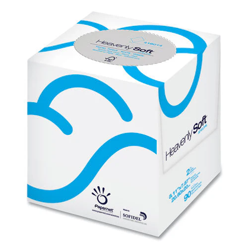 Heavenly Soft Facial Tissue, 2-ply, White, 90/cube Box, 36 Boxes/carton - Image 1