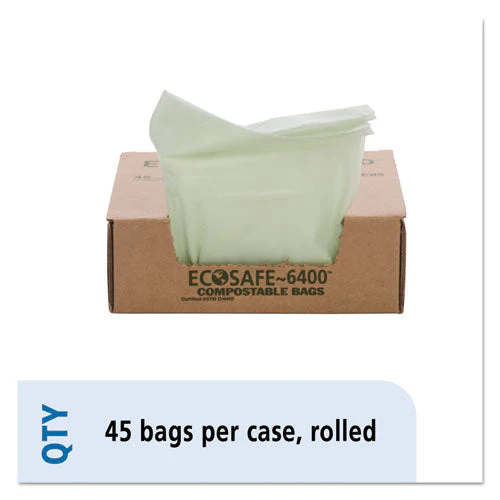 Ecosafe-6400 Bags, 13 Gal, 0.85 Mil, 24" X 30", Green, 45/box - Image 3