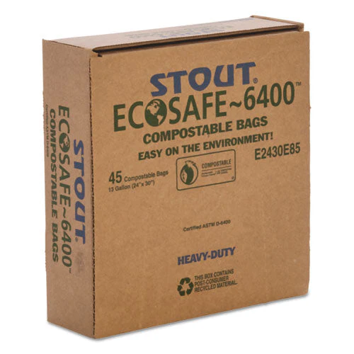 Ecosafe-6400 Bags, 13 Gal, 0.85 Mil, 24" X 30", Green, 45/box - Image 2
