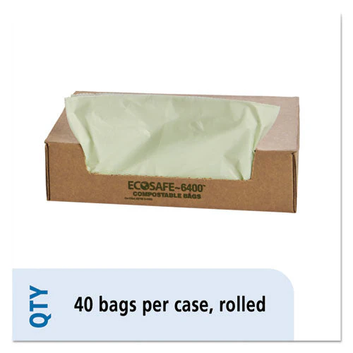 Ecosafe-6400 Bags, 48 Gal, 0.85 Mil, 42" X 48", Green, 40/box - Image 1