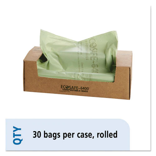 Ecosafe-6400 Bags, 64 Gal, 0.85 Mil, 48" X 60", Green, 30/box - Image 1