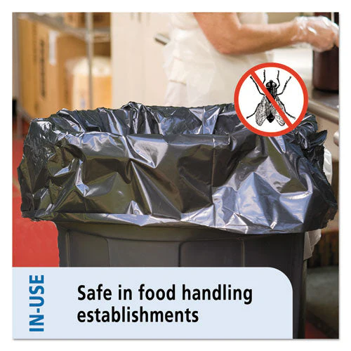 Insect-repellent Trash Bags, 35 Gal, 2 Mil, 33" X 45", Black, 80/box - Image 3