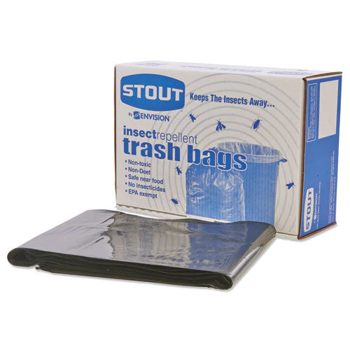 Insect-repellent Trash Bags, 55 Gal, 2 Mil, 37" X 52", Black, 65/box - Image 2