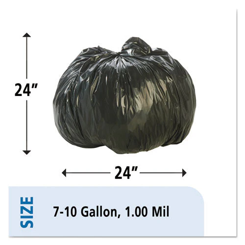 Total Recycled Content Plastic Trash Bags, 10 Gal, 1 Mil, 24" X 24", Brown/black, 250/carton - Image 2