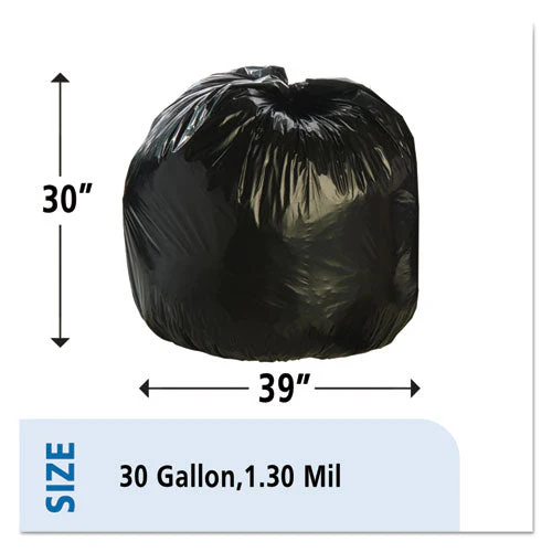 Total Recycled Content Plastic Trash Bags, 30 Gal, 1.3 Mil, 30" X 39", Brown/black, 100/carton - Image 2