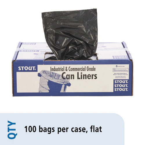 Total Recycled Content Plastic Trash Bags, 60 Gal, 1.5 Mil, 36" X 58", Brown/black, 100/carton - Image 1