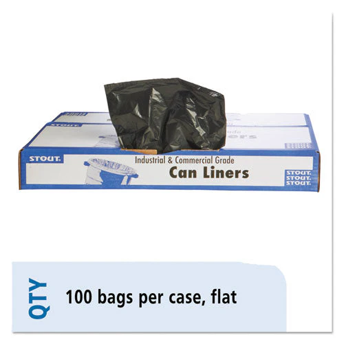 Total Recycled Content Plastic Trash Bags, 60 Gal, 1.5 Mil, 38" X 60", Brown/black, 100/carton - Image 1
