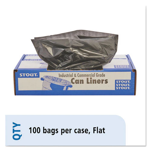 Total Recycled Content Plastic Trash Bags, 45 Gal, 1.5 Mil, 40" X 48", Brown/black, 100/carton - Image 1