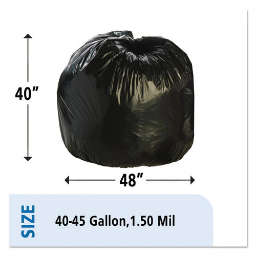 Total Recycled Content Plastic Trash Bags, 45 Gal, 1.5 Mil, 40" X 48", Brown/black, 100/carton - Image 2