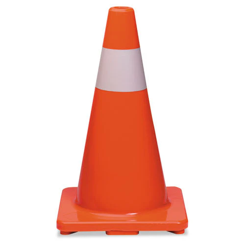 Traffic Cone, 10 X 10 X 18, Orange/silver - Image 1