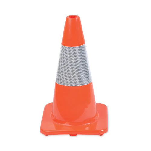 Traffic Cone, 10 X 10 X 18, Orange/silver - Image 3