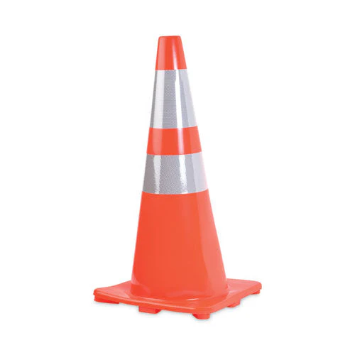 Traffic Cone, 14 X 14 X 28, Orange/silver - Image 2