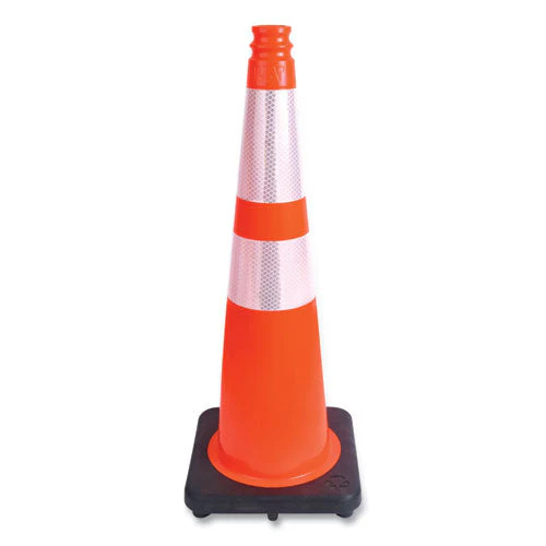 Traffic Cone, 10.75 X 10.75 X 28, Orange/silver/black - Image 1