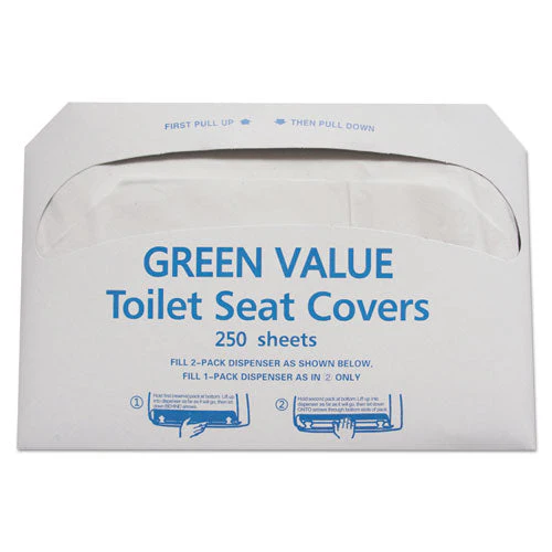 Half-fold Toilet Seat Covers, 14.75 X 16.5, White, 5,000/carton - Image 1