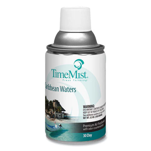 Premium Metered Air Freshener Refill, Caribbean Waters, 6.6 Oz Aerosol Spray 12/carton - Image 1