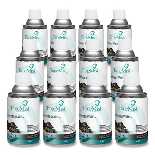Premium Metered Air Freshener Refill, Caribbean Waters, 6.6 Oz Aerosol Spray 12/carton - Image 3