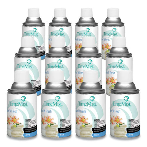 Premium Metered Air Freshener Refill, Clean N Fresh, 6.6 Oz Aerosol Spray, 12/carton - Image 3