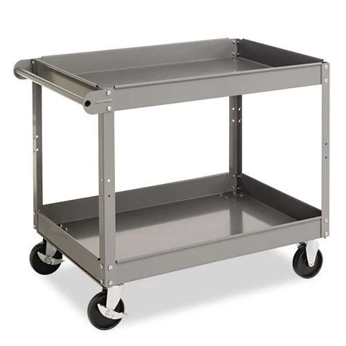 Two-shelf Metal Cart, Metal, 2 Shelves, 500 Lb Capacity, 24" X 36" X 32", Gray - Image 1