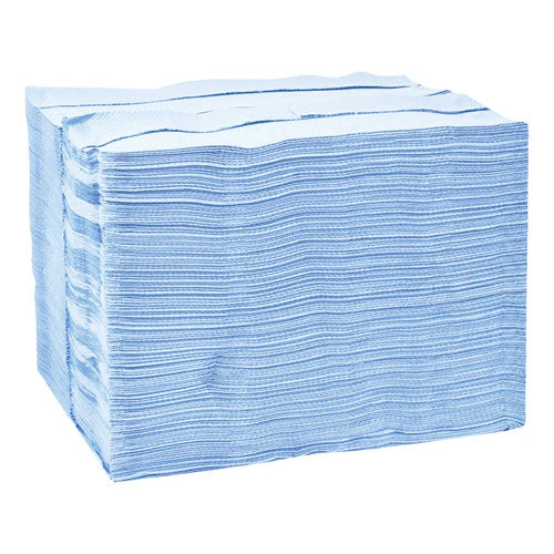 Industrial Paper Wiper, 4-ply, 12.8 X 16.5, Unscented, Blue, 180/carton - Image 2