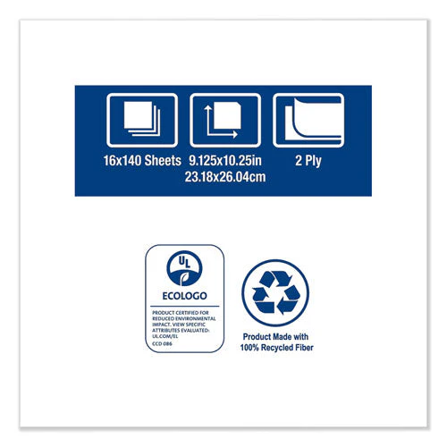 Windshield Towel, 2-ply, 9.13 X 10.25, Blue, 140/pack, 16 Packs/carton - Image 2