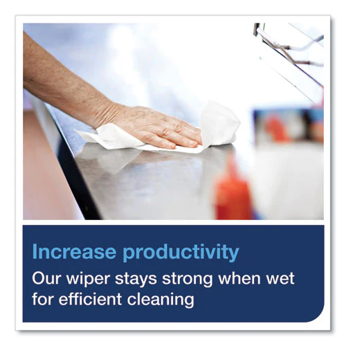 Heavy-duty Paper Wiper 1/4 Fold, 1-ply, 12.5 X 13, White, 56/pack, 16 Packs/carton - Image 3