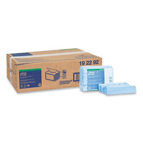 Small Pack Foodservice Cloth, 1-ply, 11.75 X 14.75, Unscented, Blue With Blue Stripe, 50/poly Pack, 4 Packs/carton - Image 1