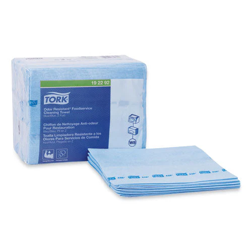 Small Pack Foodservice Cloth, 1-ply, 11.75 X 14.75, Unscented, Blue With Blue Stripe, 50/poly Pack, 4 Packs/carton - Image 2
