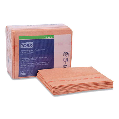 Small Pack Foodservice Cloth, 1-ply, 11.75 X 14.75, Unscented, Red With Red Stripe, 50/poly Pack, 4 Packs/carton - Image 2