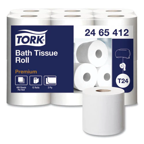 Premium Poly-pack Bath Tissue, Septic Safe, 2-ply, White, 400 Sheets/roll, 12 Rolls/pack, 4 Packs/carton - Image 1