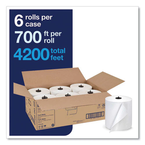 Advanced Matic Hand Towel Roll, 1-ply, 7.7" X 700 Ft, White, 6 Rolls/carton - Image 2