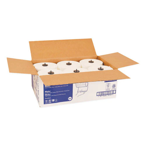 Premium Soft Matic Hand Towel Roll, 2-ply, 7.7 X 575 Ft, White, 704/roll, 6 Rolls/carton - Image 2